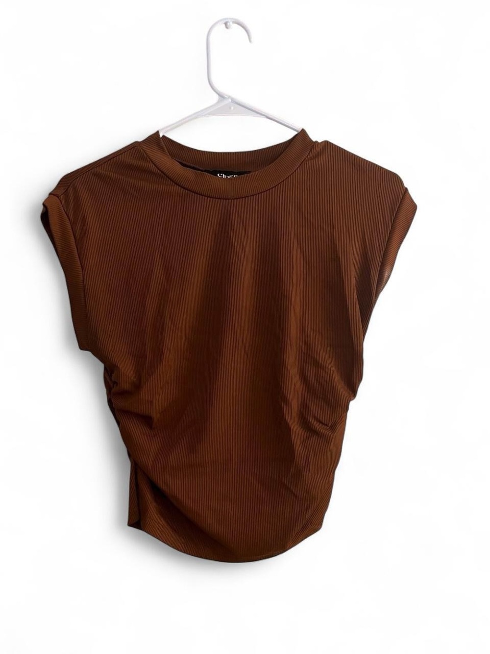 Cider Brown Ruched Baby Tee